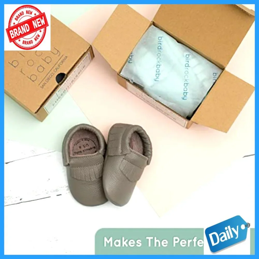 Leather Baby Mocc, Pull-On Slippers for Boys and Girls